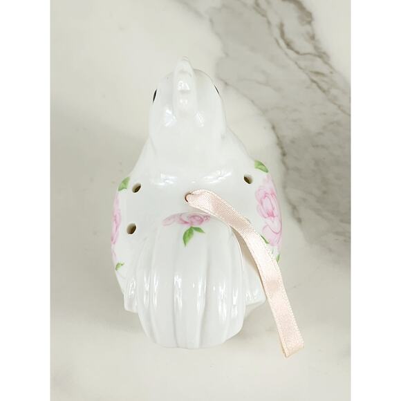 Rooster Chicken Potpourri Holder Hanging 4 1/4" Pink Rose Design 90s Porcelain - Picture 6 of 15